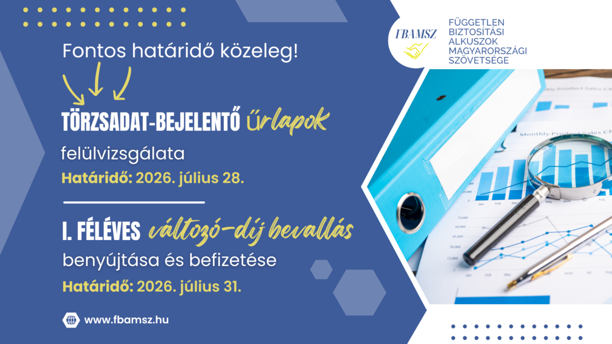 törzsadat bejelentő I. féléves változó díj bevallás